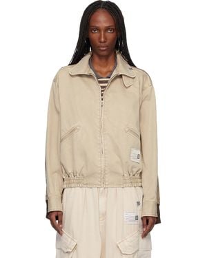Maison Mihara Yasuhiro Khaki Front Back Combined Zip-Up Jacket - Natural