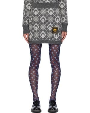 Marine Serre Moon Argyle Knit Miniskirt - Black