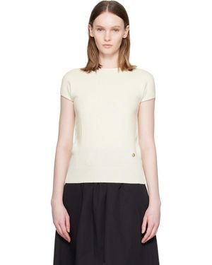 Balmain Short Sleeve Cashmere Sweater - White