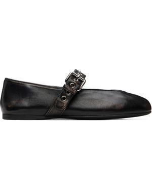 Miu Miu Nappa Leather Ballerina Flats - Black