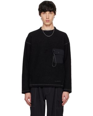 and wander Re Wool Jq Crewneck Jumper - Black