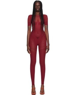 Poster Girl Semi-Sheer Jumpsuit - Red