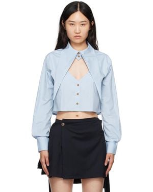 Vivienne Westwood ブルー Cut-off Heart シャツ