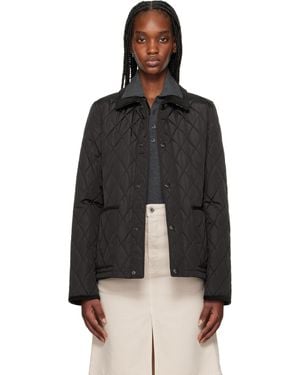Burberry ブラウン キルティング ナイロン ジャケット - ブラック