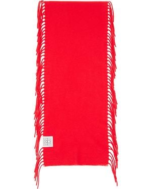 TOTEME Écharpe Rouge En Cachemire À Pampille