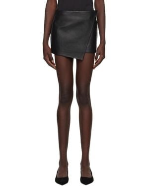 Frankie Shop Cleo Leather Wrap Miniskirt - Black