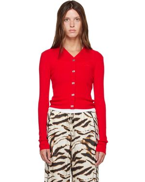 Ganni Cardigan Rouge En Laine Mérinos