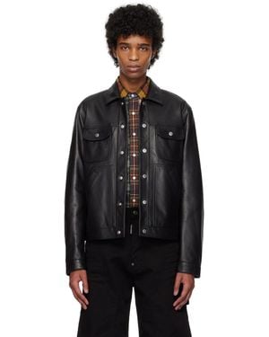 DSquared² Boxy Jean Leather Jacket - Black