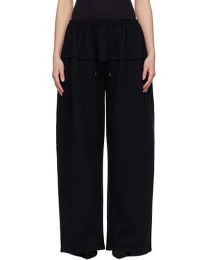 Alaïa Peplum Fleece Lounge Pants - Black