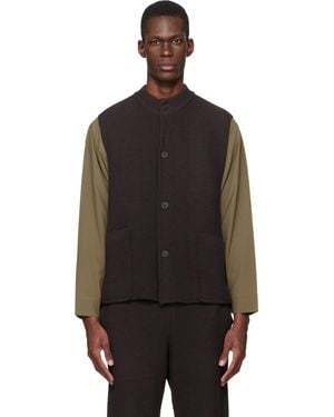 Homme Plissé Issey Miyake Rustic Knit Vest - Black