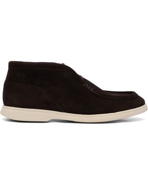 BOSS Suede Stitching Details Desert Boots - Black