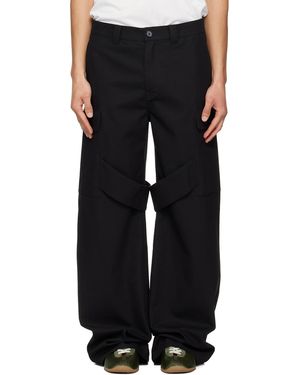 Courreges Utility Chaps Cotton Trousers - Black