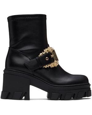 Versace Jeans Couture Sophie Baroque Buckle Boots - Black