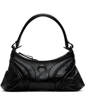 Marine Serre Moonogram Embossed Leather Futura Bag - Black