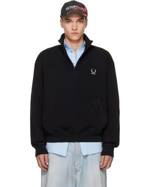 Vetements Quarter-Zip Sweatshirt - Black