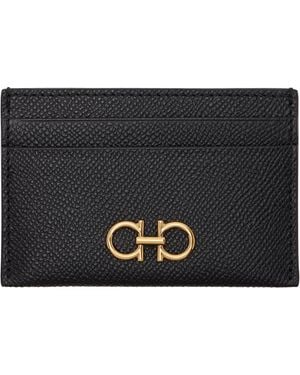 Ferragamo Gancini Credit Card Holder - Black