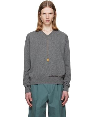Dries Van Noten Intarsia Cashmere Jumper - Grey