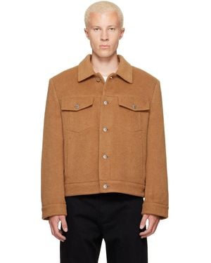 Helmut Lang Tan Wool Trucker Jacket - Brown