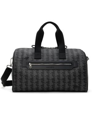Lacoste Black 'the Blend Monogram Print Weekend' Duffle Bag