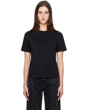 Balmain S/S Mini Embroidered Jersey T-Shirt - Black