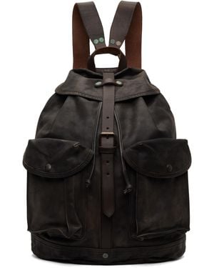 RRL Sac À Dos Noir En Cuir