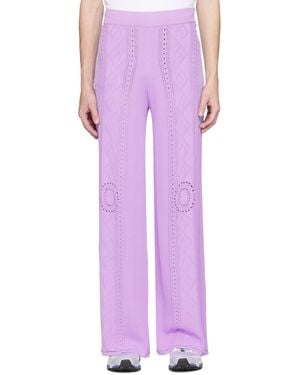 Marine Serre Purple Distressed Sweatpants
