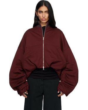 Dries Van Noten Draped Jersey Track Jacket - Red