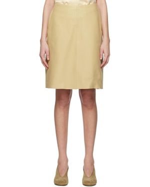 TOTEME A-Line Leather Miniskirt - Yellow