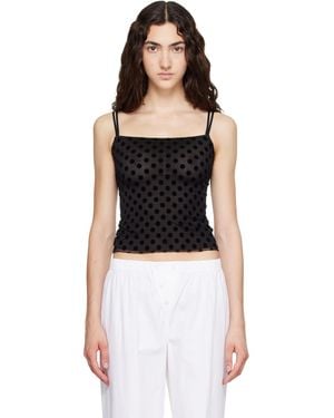 Fruity Booty Polka Flock Tank Top - Black
