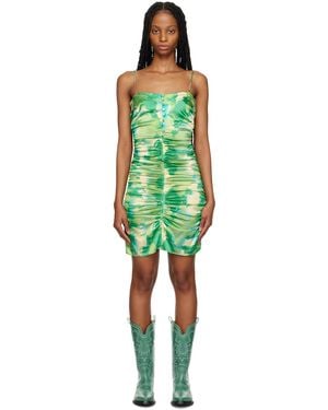Ganni Ssense Exclusive Green Minidress