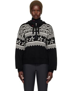 Perfect Moment Intarsia-Knit Merino Wool Hoodie - Black