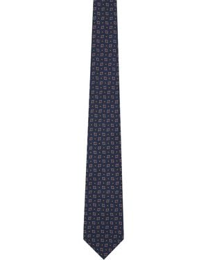 Drake's Graphic Pattern Tie - Black