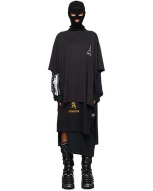 Vetements Layered Tourist T-Shirts Midi Dress - Black
