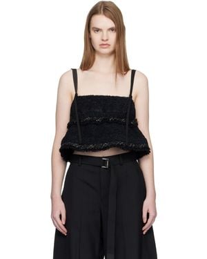 Sacai Tweed Camisole - Black