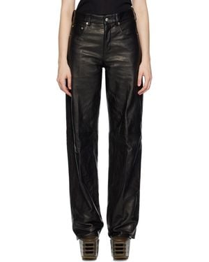 Rick Owens Concordians Geth Leather Trousers - Black