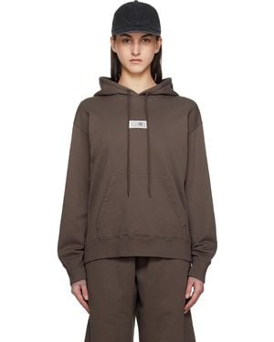 MM6 by Maison Martin Margiela ブラウン ロゴ フーディ