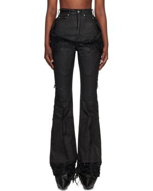 Rick Owens Temple Slivered Bootcut Jeans - Black