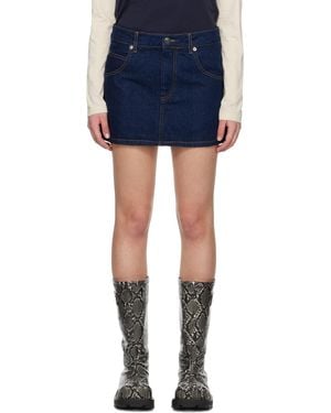 Charles Jeffrey Knit Patch Denim Miniskirt - Blue