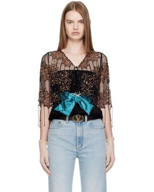 Valentino Sequinned Jacket - Black