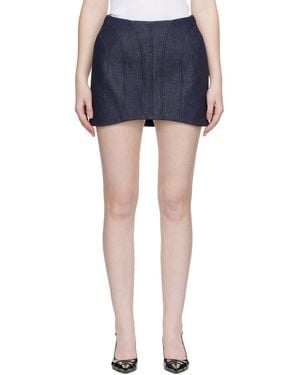 Mugler Raw Denim Miniskirt - Blue