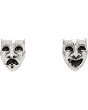 MAPLE Boucles D'Oreilles Laugh Now Cry Later Argentées - Noir