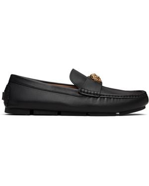 Versace 'La Medusa' Driver Loafers - Black
