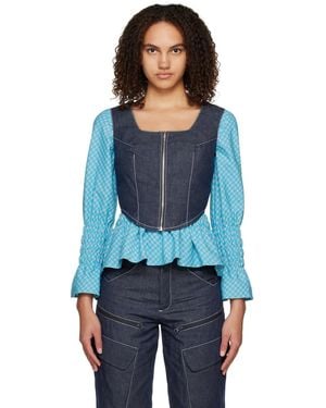 Paria Farzaneh Zip Corset - Blue