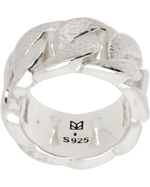 MAPLE Bague Argentée En Chaine À Maillons Cubains - Blanc