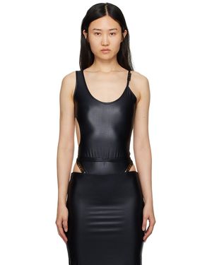 Versace Jeans Couture Asymmetric Bodysuit - Black