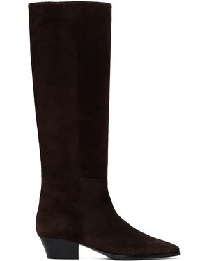 Aeyde Medea Suede Knee-High Boots - Black