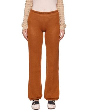 Isa Boulder Isabella Straight Lounge Trousers - Brown