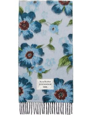 Acne Studios Fringed Wool Scarf - Blue