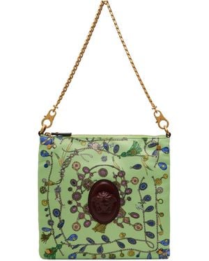Versace Cabine Printed Duchesse Bag - Green