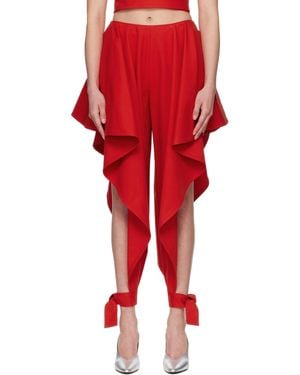 Alaïa Paneled Cotton Pants - Red